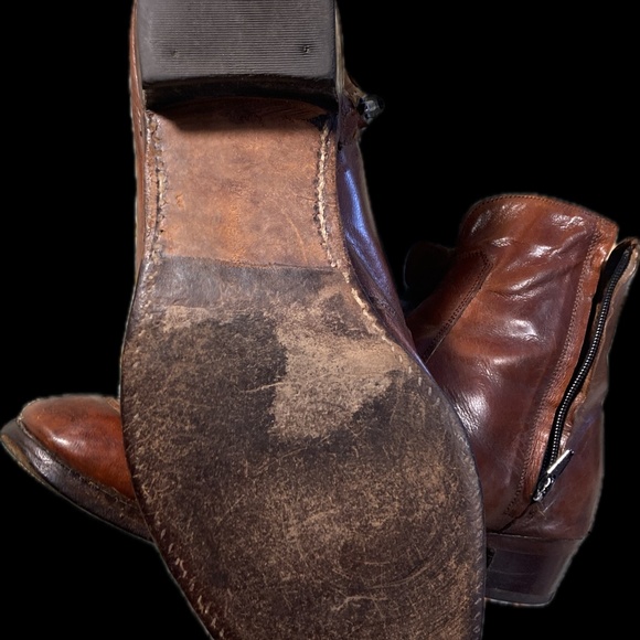 Mens Vintage Brown Leather Florsheim Side Zip up Ankle Boot, Size 9/12 D main image 10